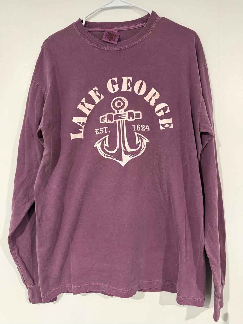 Comfort Colors Lake George Anchor Long Sleeve Tee - Dusty Plum
